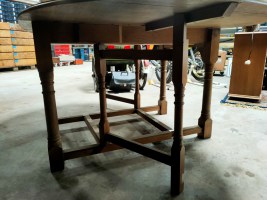antiek inklapbare ovale houten tafel (5)